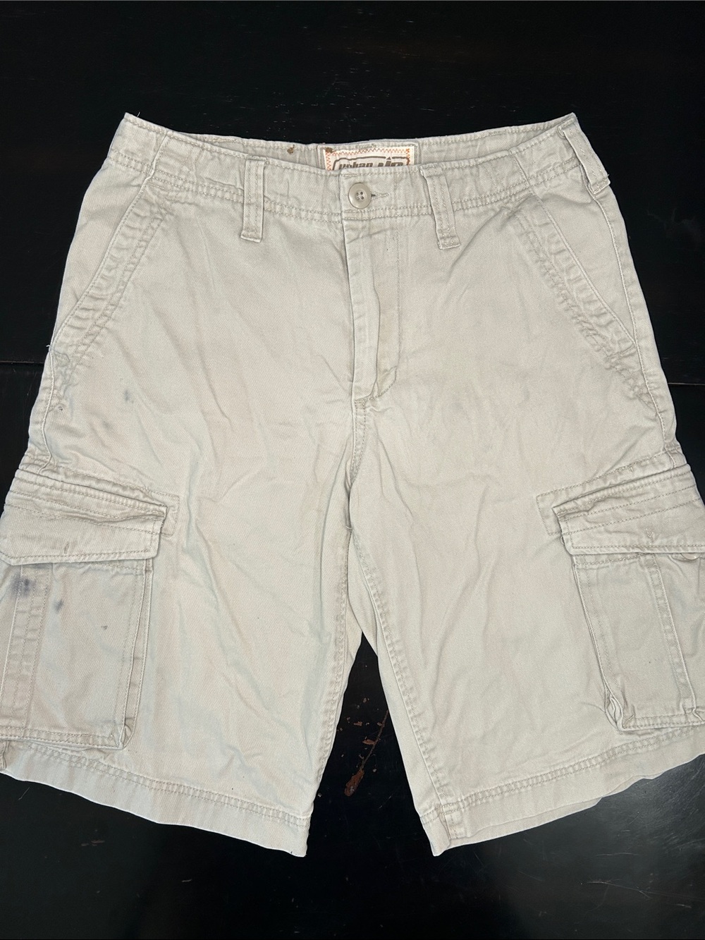 Vintage Y2K urban pipeline baggy 100% cotton khaki Cargo Shorts with Pockets
